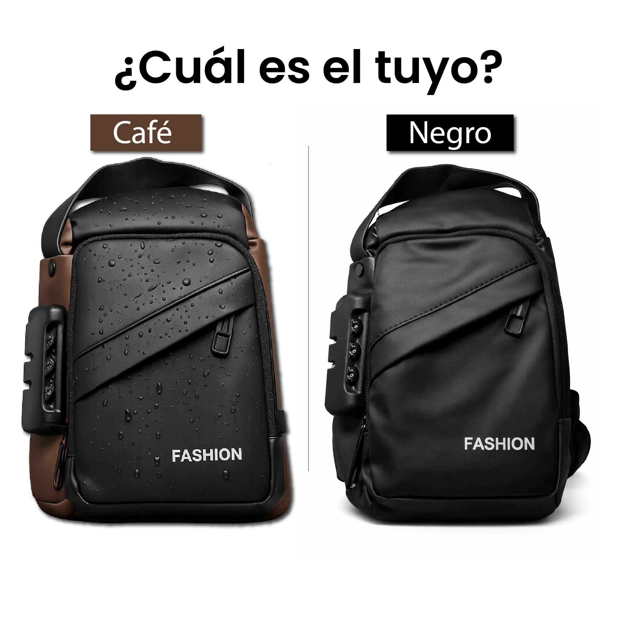 Vista 4 de Bolso Mini USB Cargador Hombre Antirrobo - COLOR: NEGRO